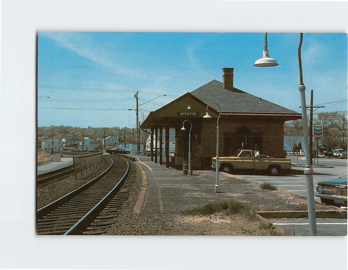 Postcard Railroad Station, Mystic, Connecticut