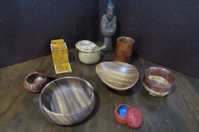 Lot of Hand Made Varity of Wooden Bowls