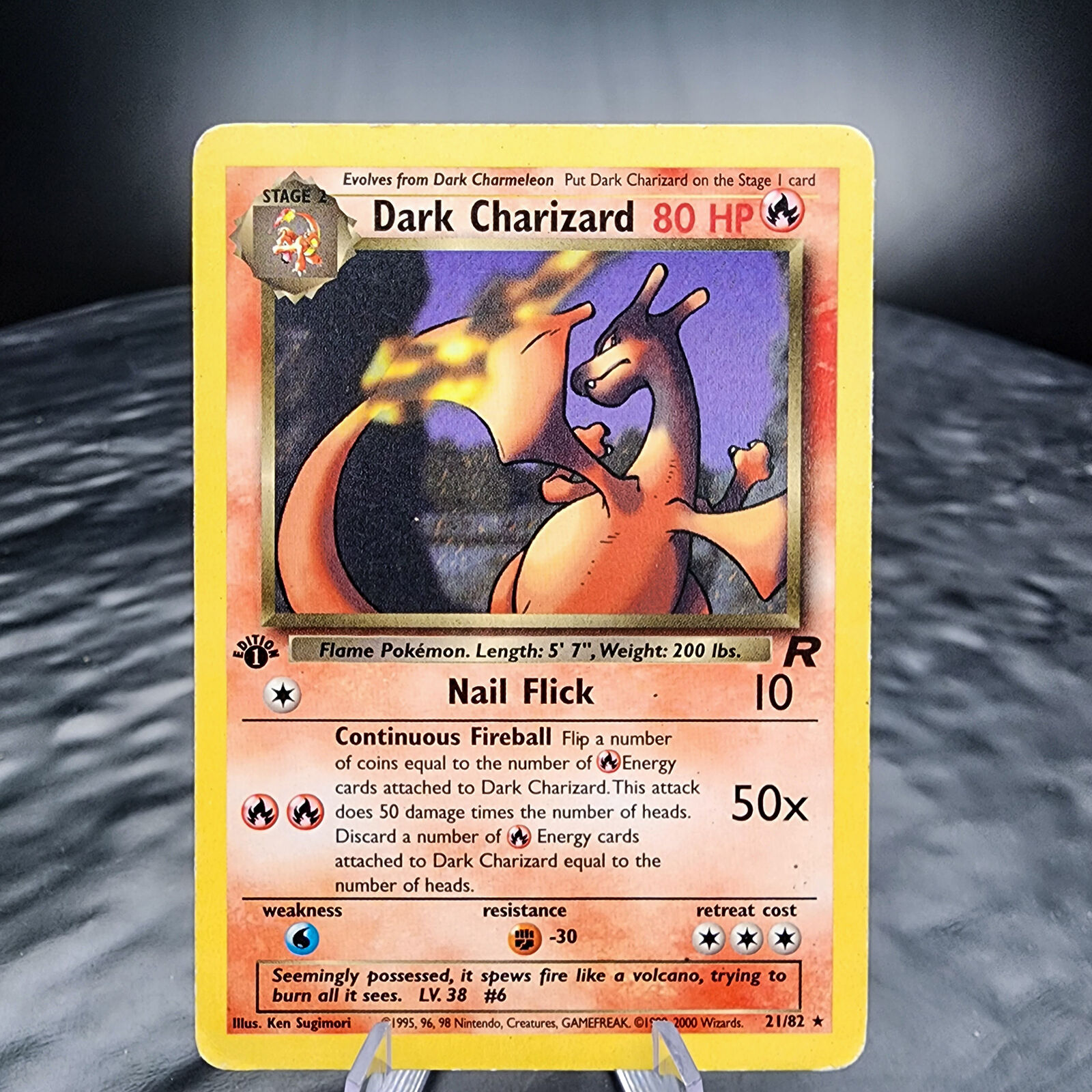 LP Dark Charizard 21/82 Rare 1st Edition Team Rocket Pokemon Card Holo 🔥🐉