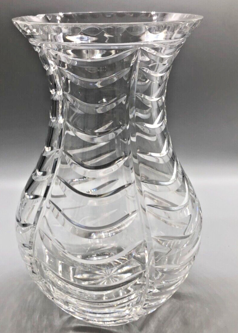 Vtg Tiffany & Co Royal Brierley Swag Crystal Tulip Flower Vase 10\
