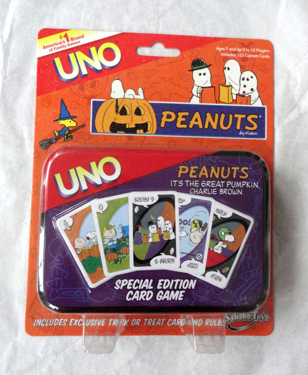 PEANUTS Special Edition UNO card game Charlie Brown Great Pumpkin  Halloween MOC