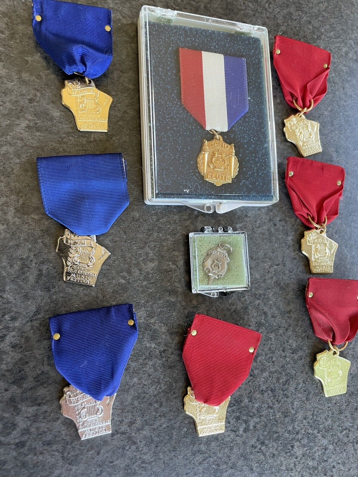 Vintage BROOKFIELD EAST WI High School Band Medals...WSMA* Lot Of 9 *