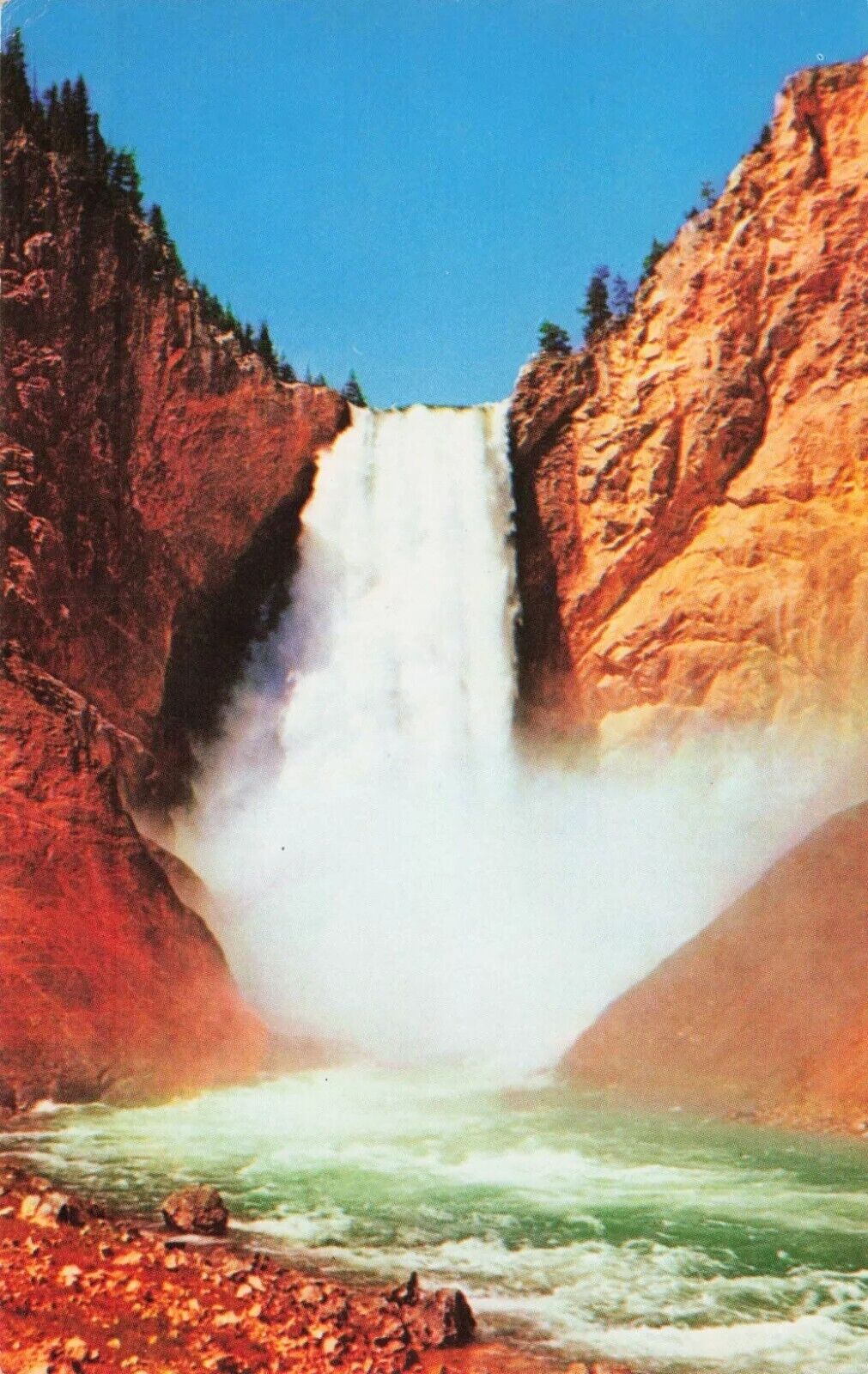 Lower Falls, Yellowstone River - Yellowstone National Park Wyoming WY - Postcard