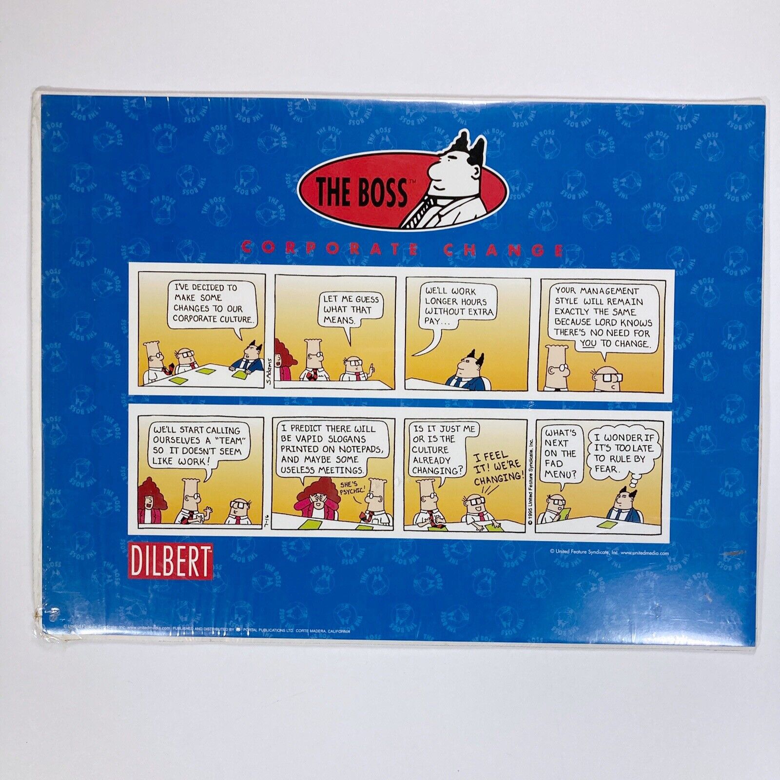 Dilbert Lithograph Print 2 Strips The Boss Corp Change United Feature Syndicate