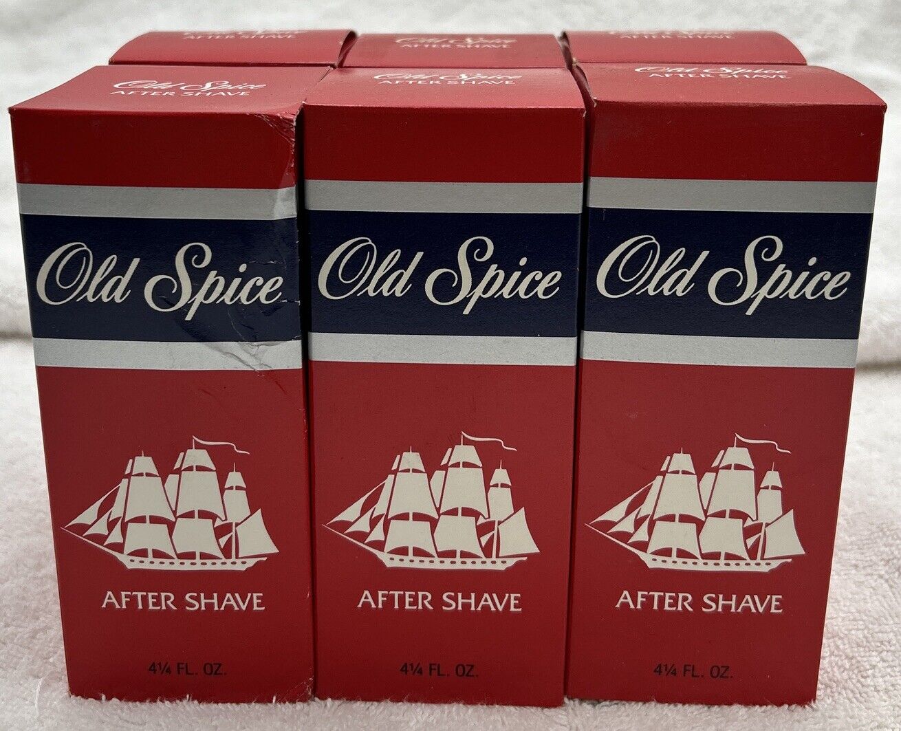 Vintage lot of 6 NOS Shulton Inc Old Spice Star Top After Shave 4 1/4 OZ NOS