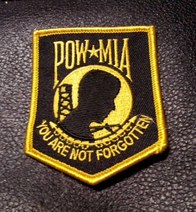 POW MIA  EMBROIDERED  3.5 INCH  ARMY IRON ON MILITARY PATCH