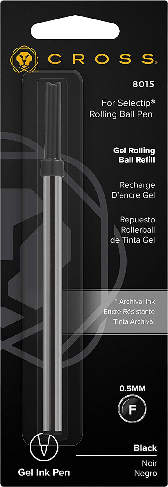 Rollerball Gel Ink Refill for Selectip Pens, Medium, 8523-2 – Black (Pack of 2)