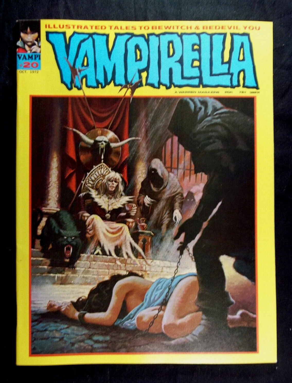 Vampirella #20 VF 8.0 Luis Dominguez Cover Art, Vintage Warren Magazine 1972