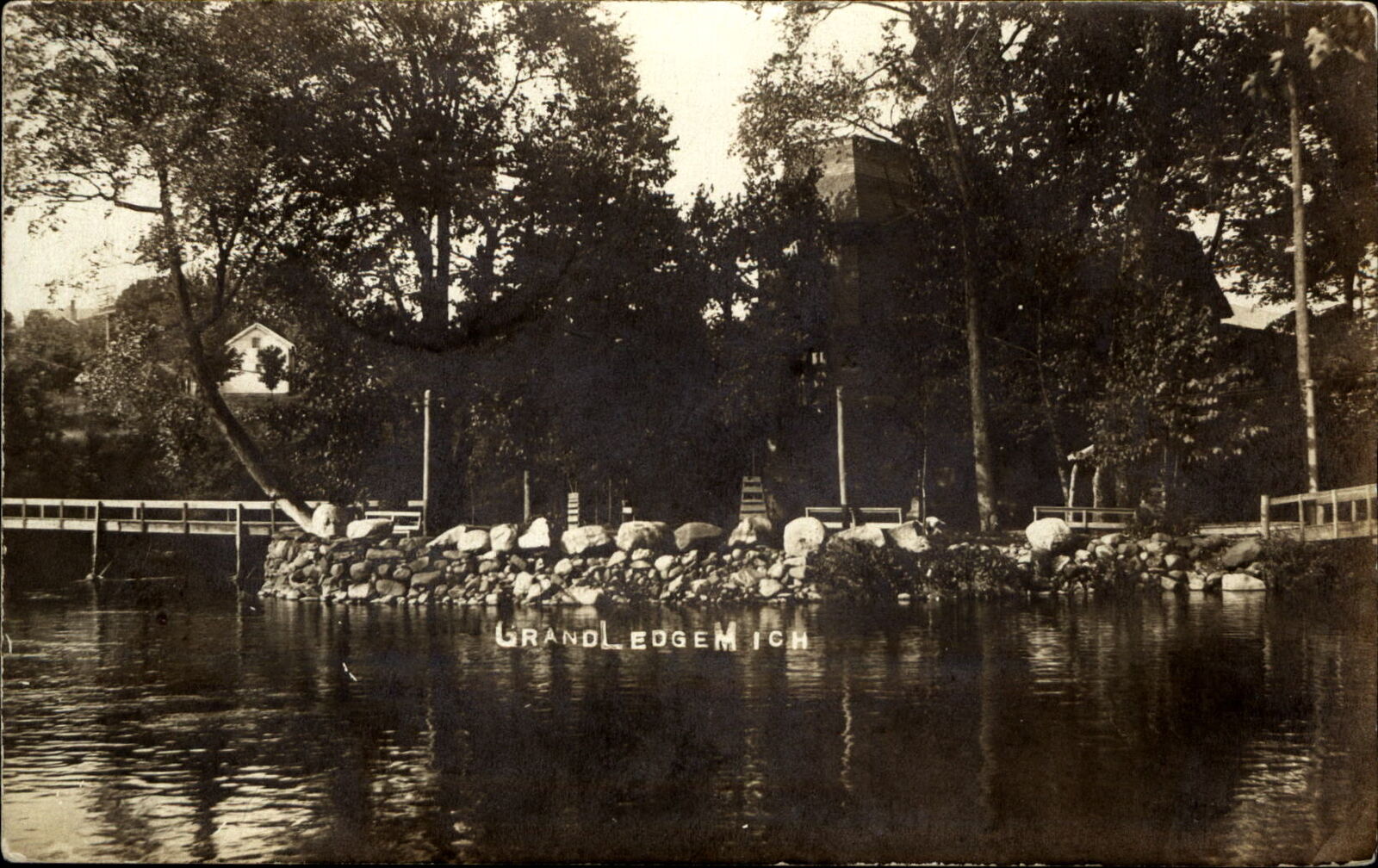 Grand Ledge Michigan MI ~ RPPC real photo ca. 1909