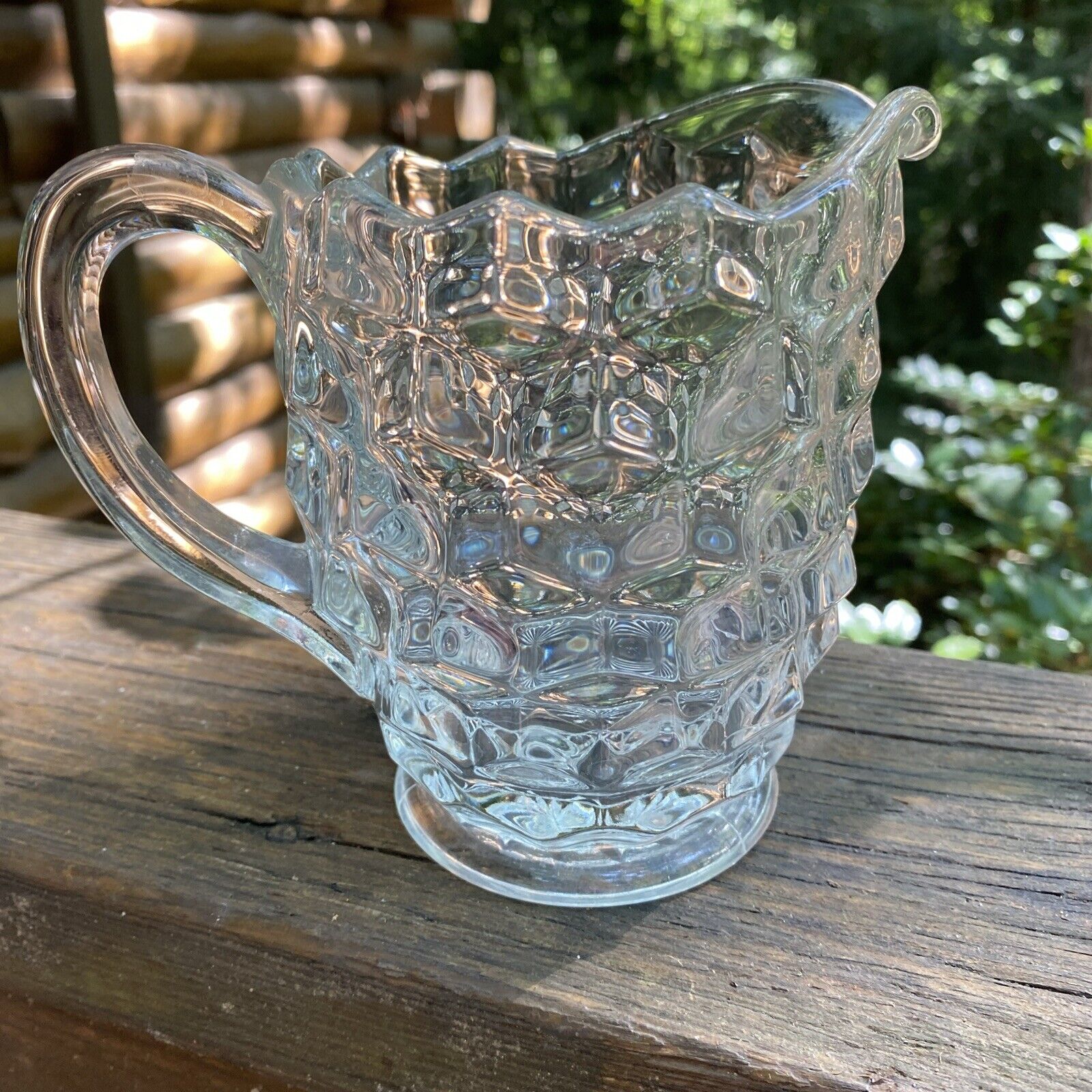 Fostoria American 2056 Clear Glass 1 Pint Cereal Pitcher 5 3/8”