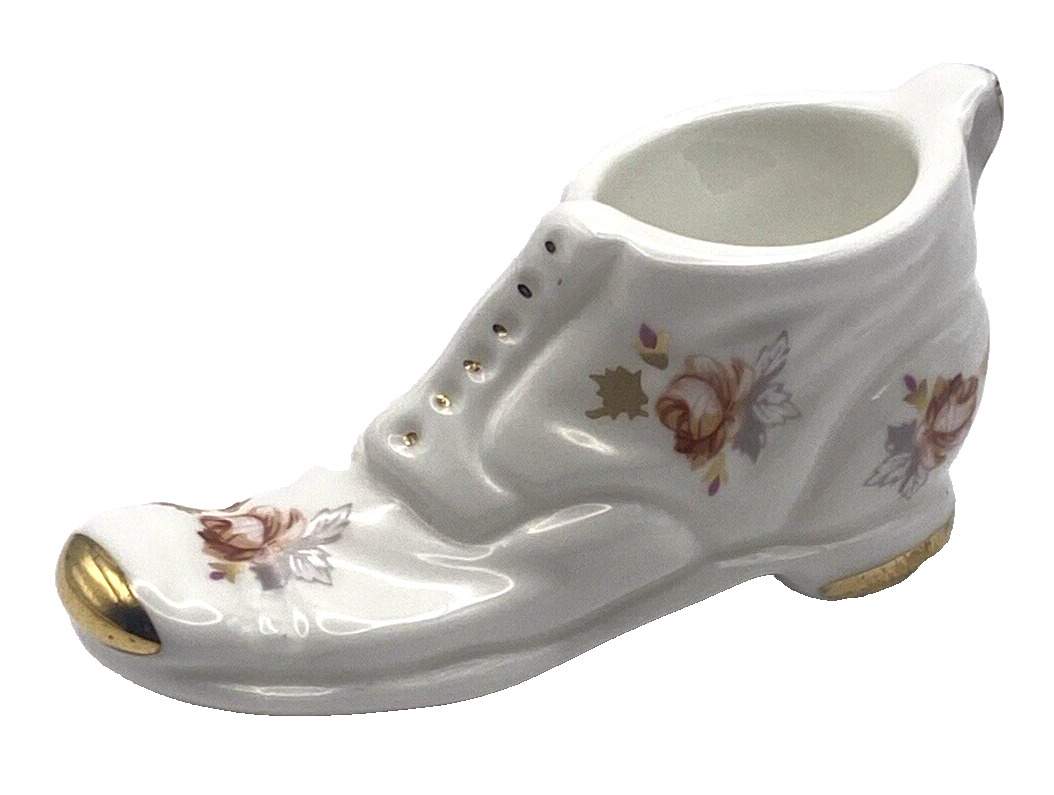 Vintage Countess Fine Bone China Boot Shoe Miniature Figurine Roses England