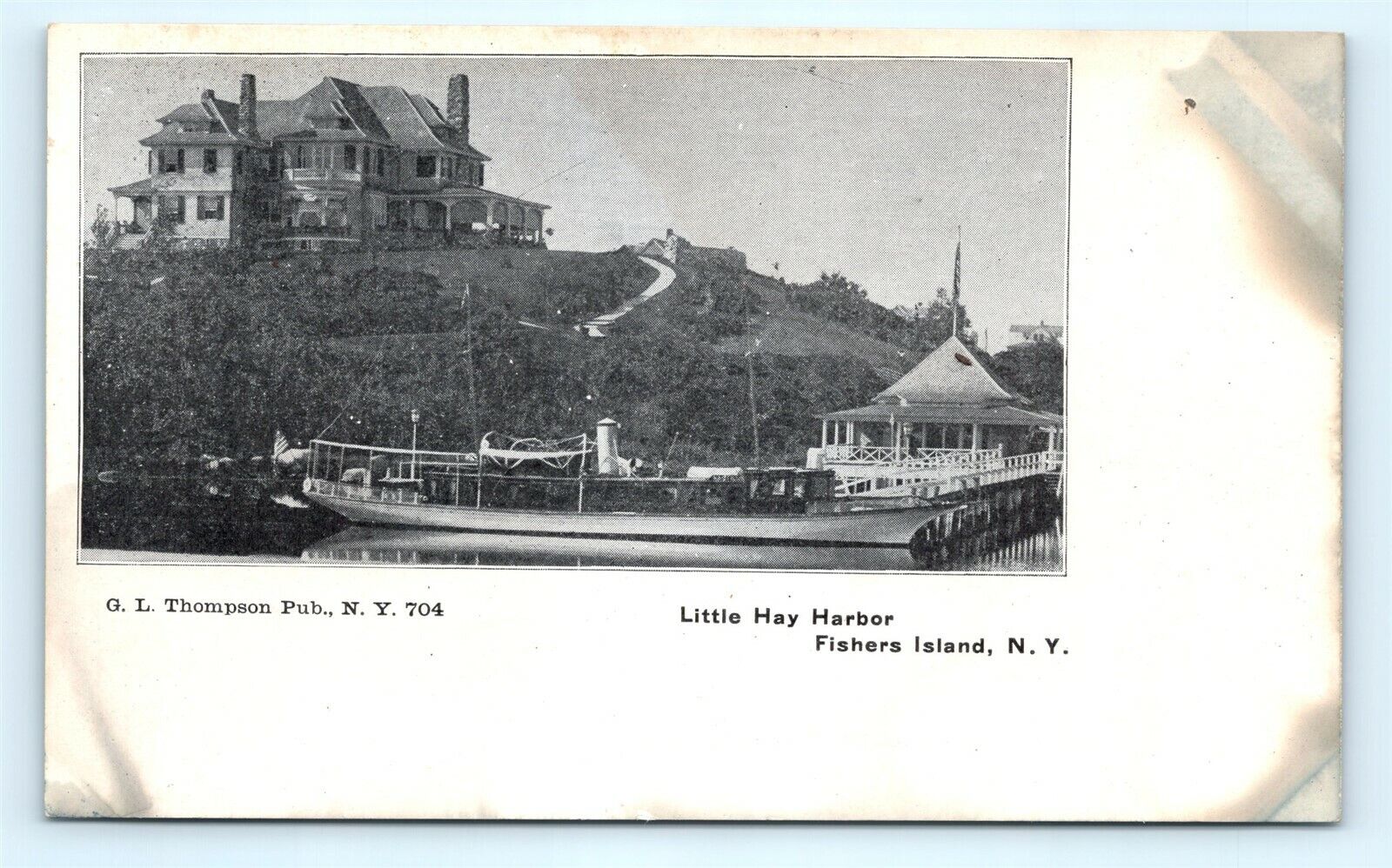 Postcard NY Fishers Island Long Island Little Hay Harbor c1905 GL Thompson R68