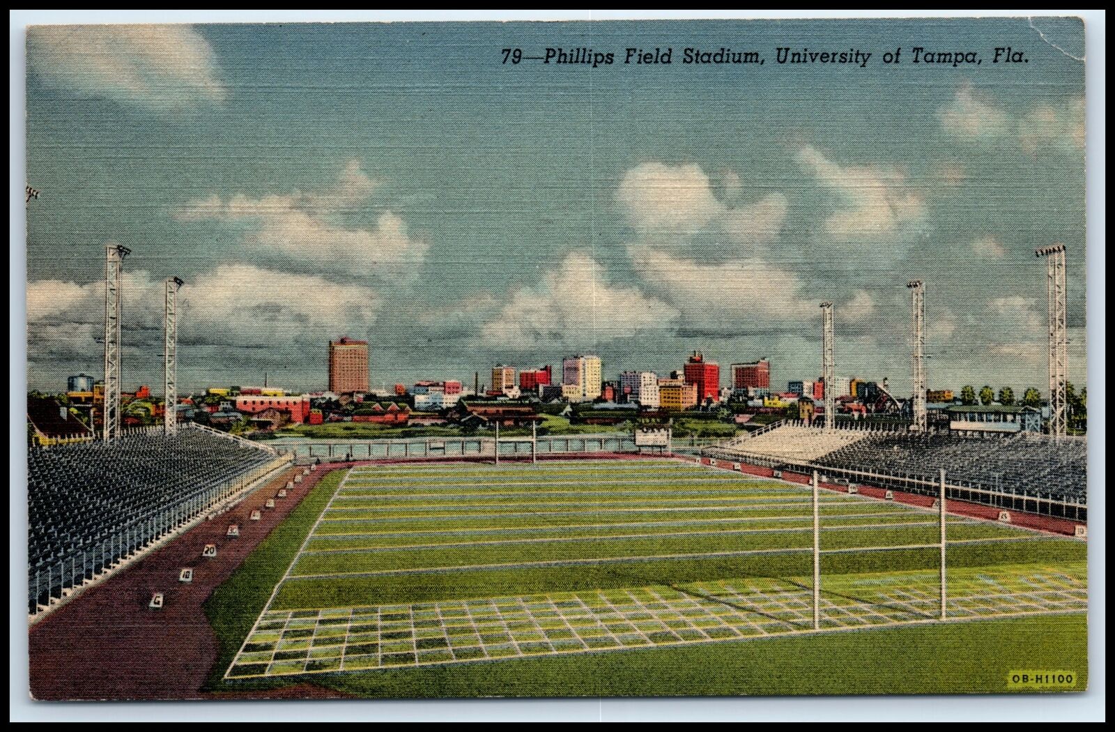 Postcard Phillips Field Stadium University Of Tampa Tampa FL O40
