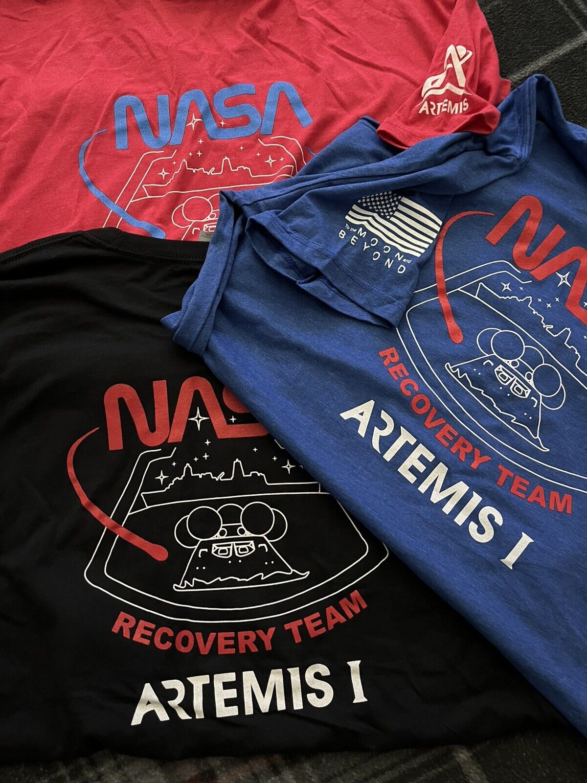 NASA Artemis XXL T-shirt Recovery Team Lot Of 3