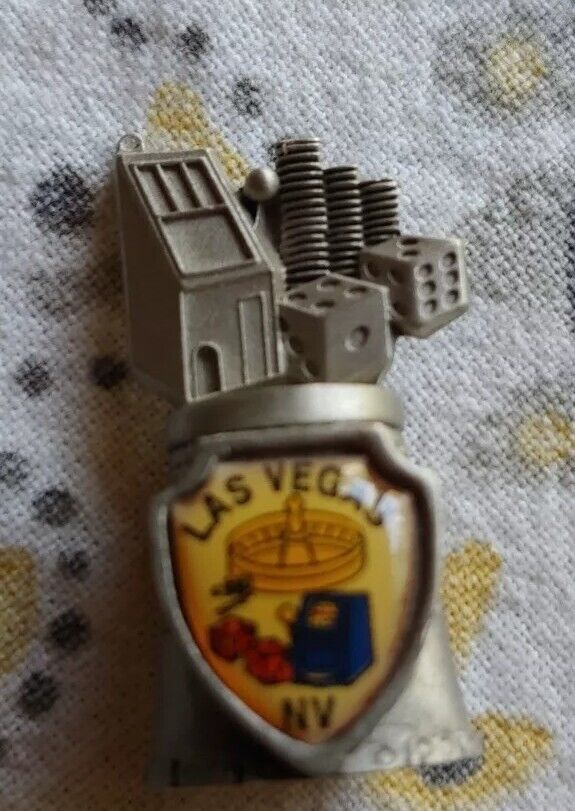 Las Vegas NV Thimble Nevada Dice Roulette Vintage Pewter Mint FreeShip 
