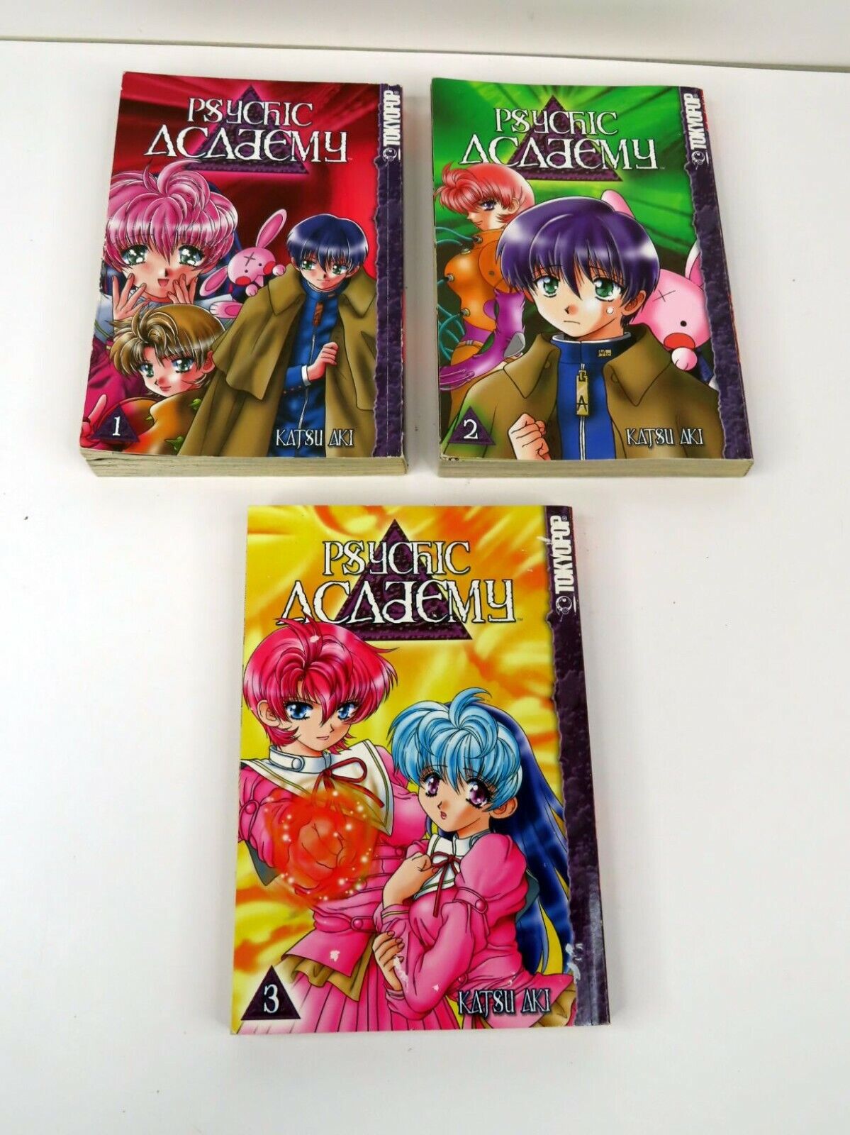 Psychic Academy Manga Books Lot Volumes 1-3 by Katsu Aki Tokyopop