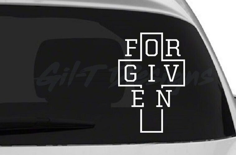 Forgiven Cross Vinyl Decal Sticker, God, Jesus, Christian, Religious, Faith Hope