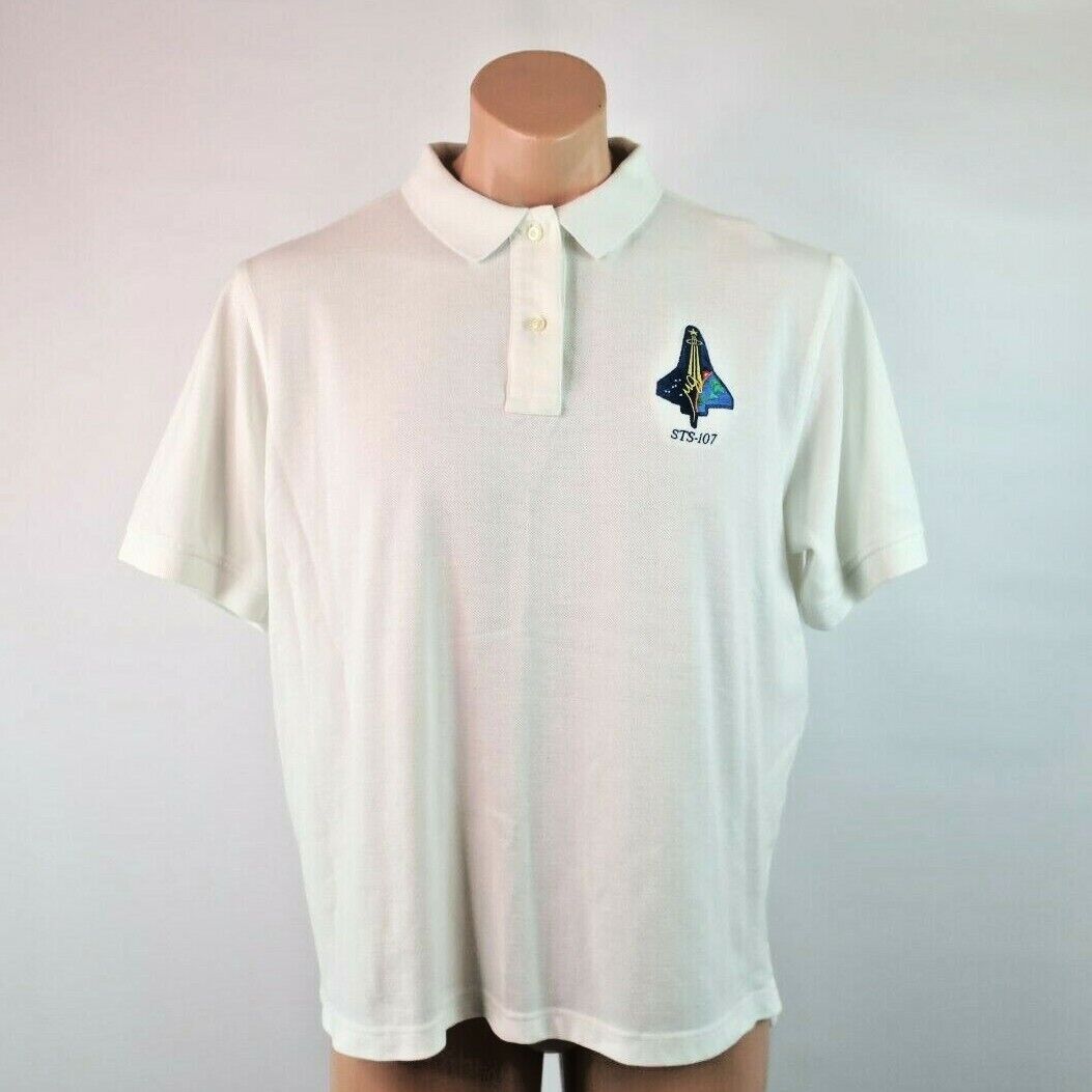 VTG NASA STS 107 Columbia Land\'s End Polo Rugby Womens Shirt Size XL Space