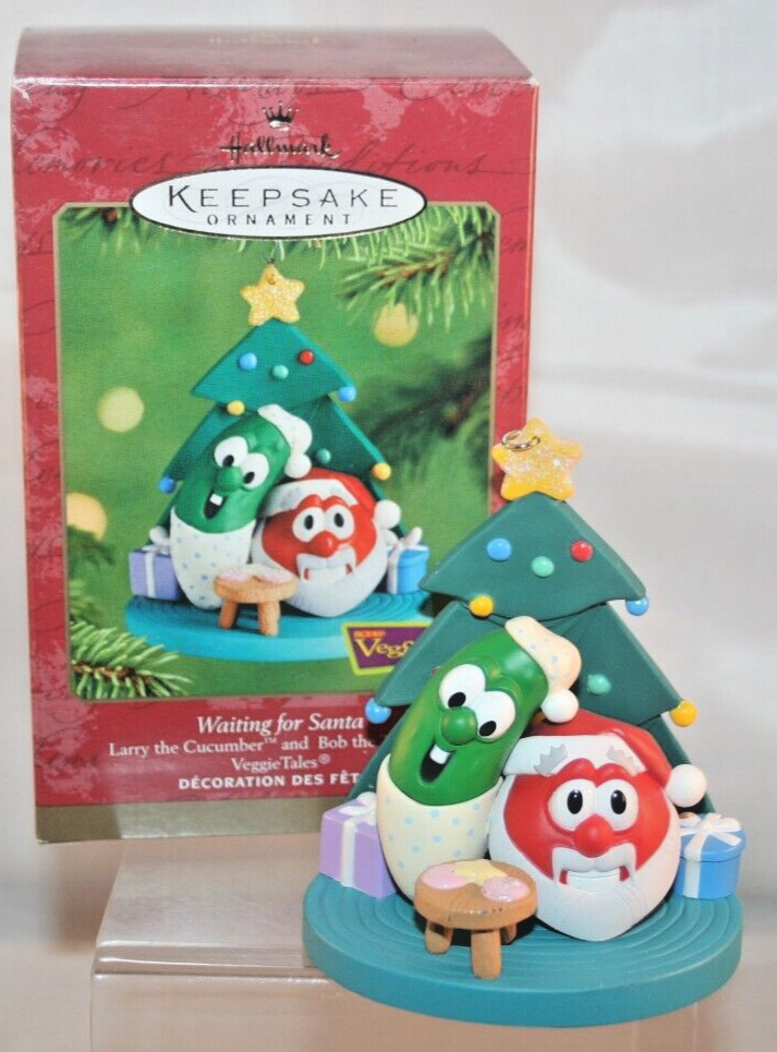 Hallmark Keepsake Ornament  - 2001 - VeggieTales - Waiting for Santa - IOB