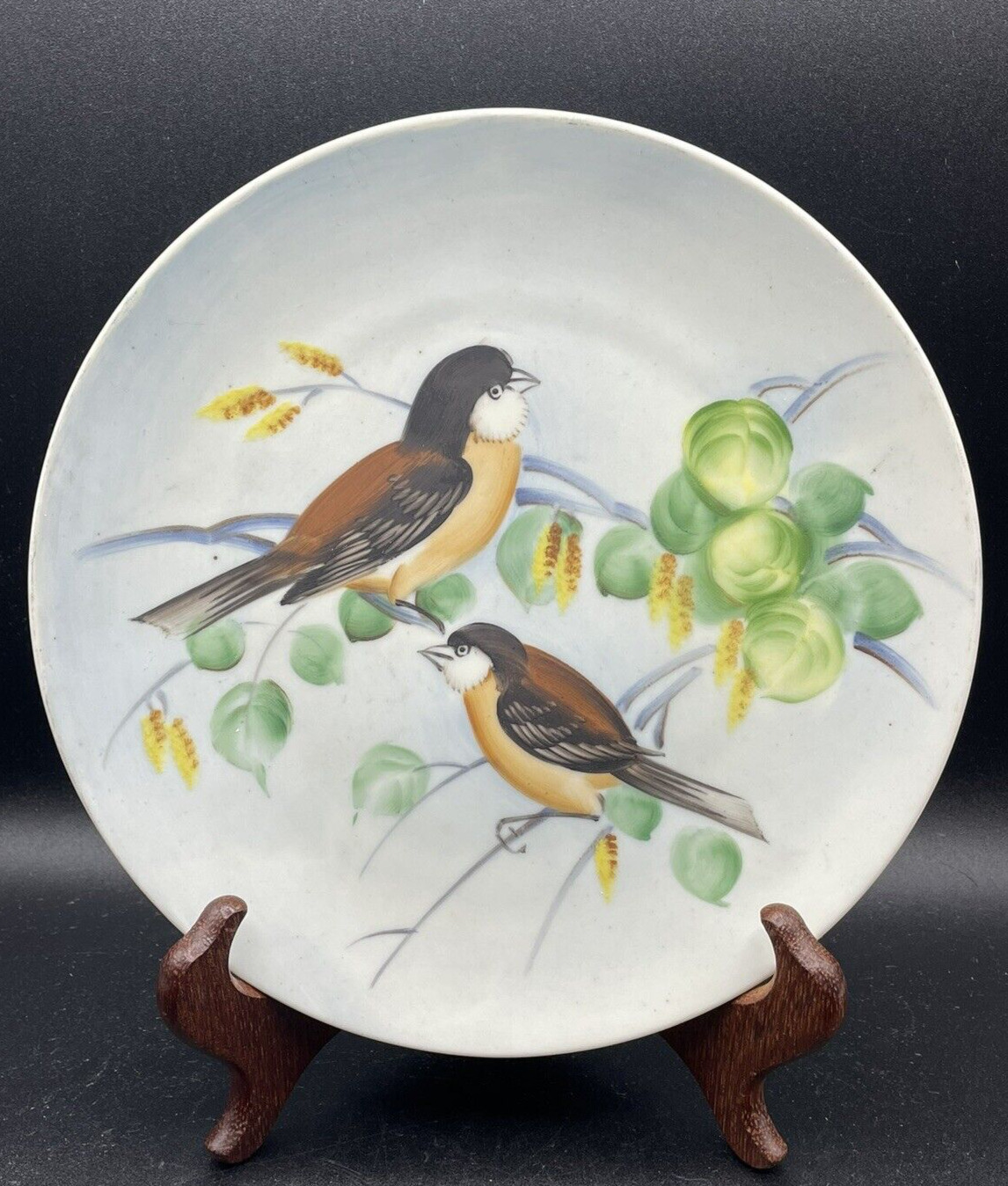 Lefton China Hand Painted Chickadee Decorative Plate SL5882 Vintage Original MCM
