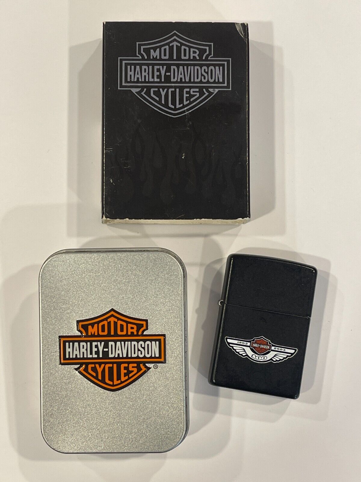 100th Anniversary Harley Davidson Lighter ZIPPO with Case and Package - RARE