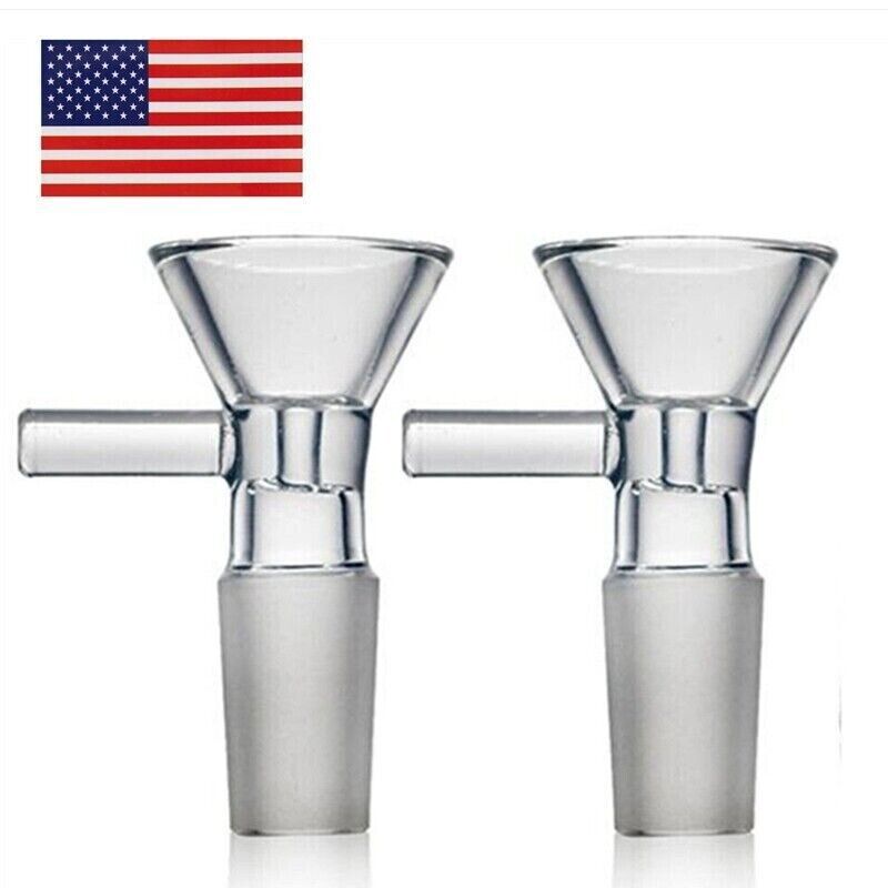 2PCS 18mm Male Glass Bowl For Water Pipe Hookah Bong Replacement Head