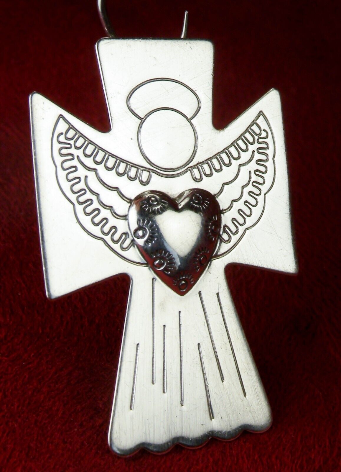 Vintage Sterling Guardian Angel in Heaven Archangel Gabriel Brooch Pendant Pin