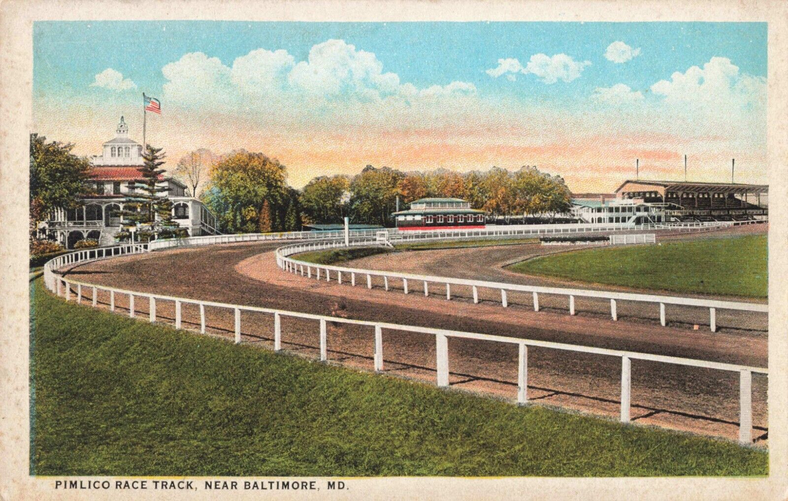 Pimlico Horse Race Track Near Baltimore Maryland MD c1920 Postcard