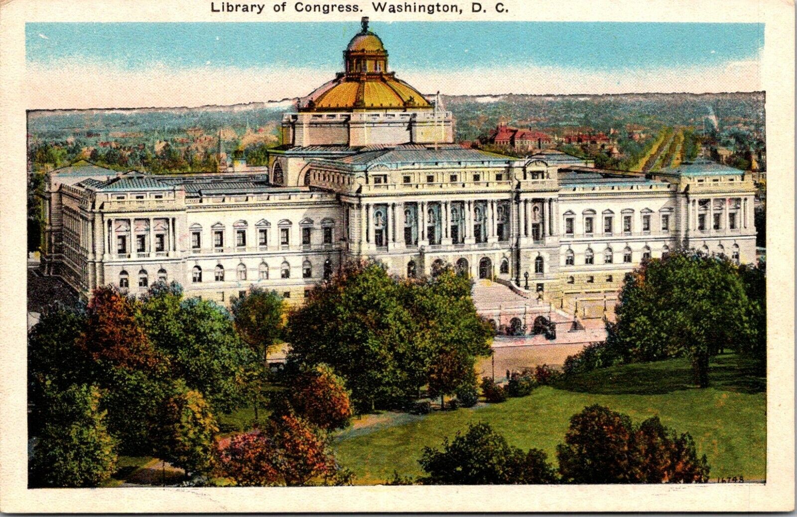 Postcard White Border Library of Congress Washington DC