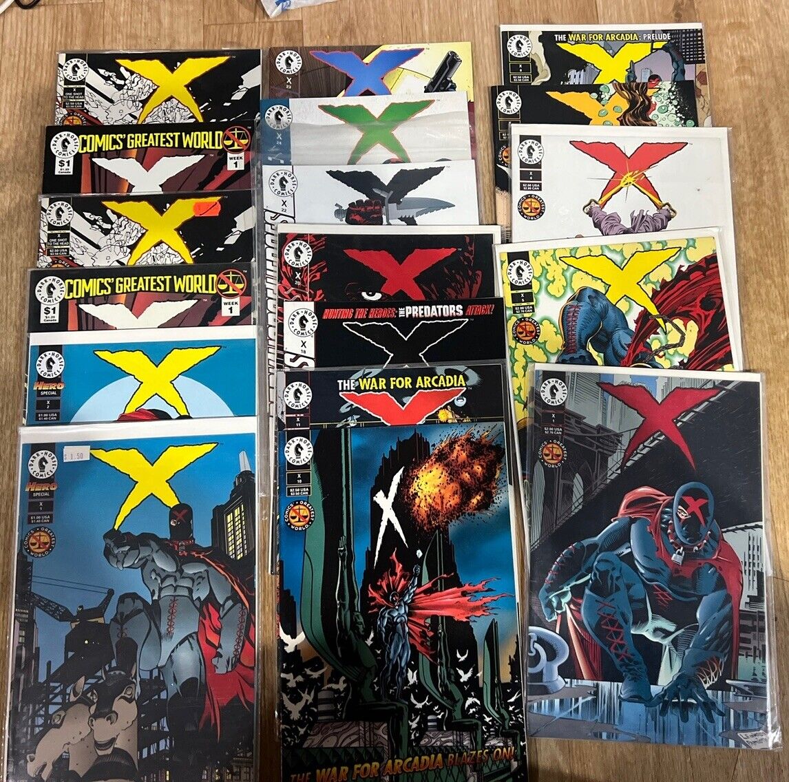 Dark Horse\'s X (1994) Key Issues Lot of 18 Vf And NM Avg Condition Comics 1 Glow
