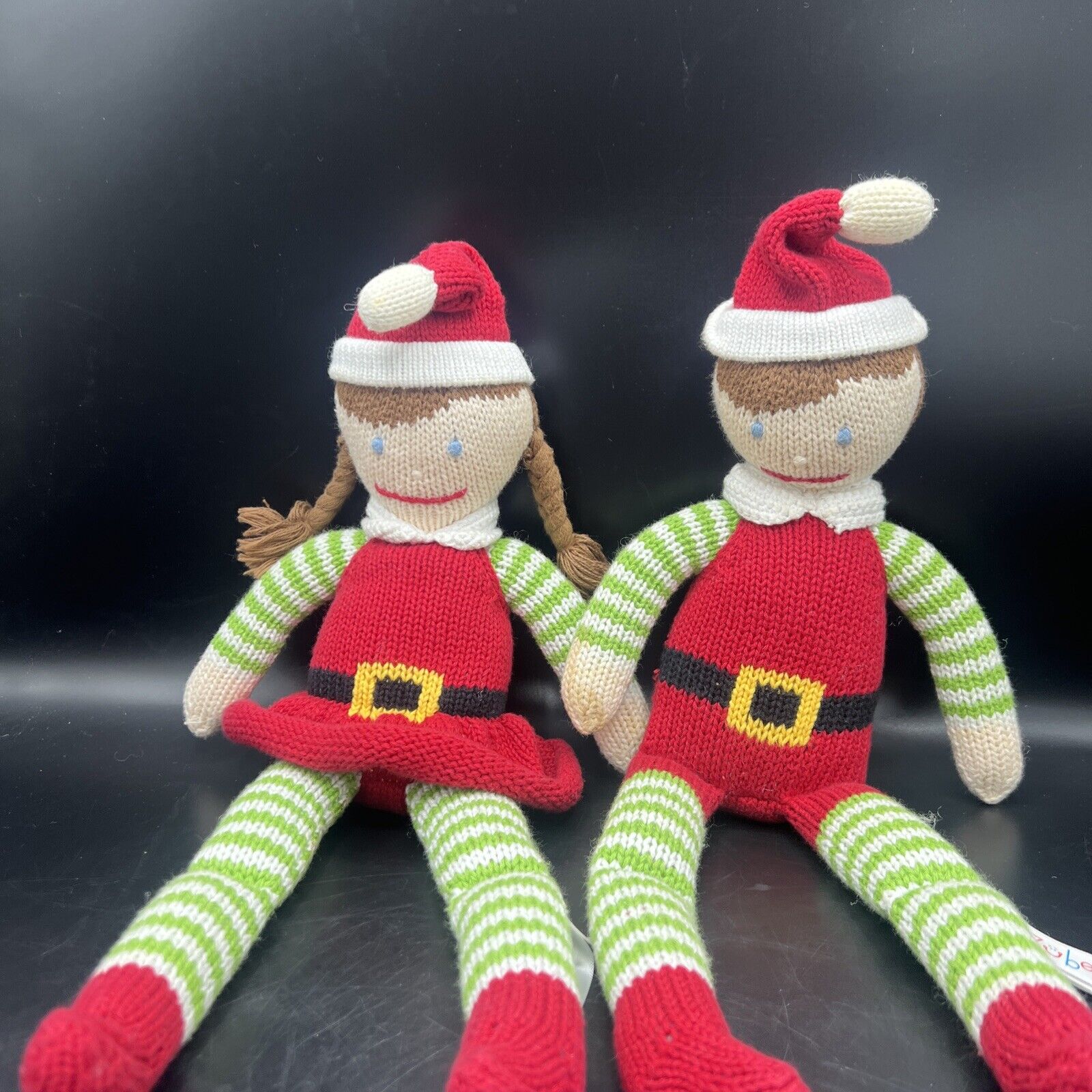 Neiman Marcus Zubels Knitted Boy And Girl Elves Retired