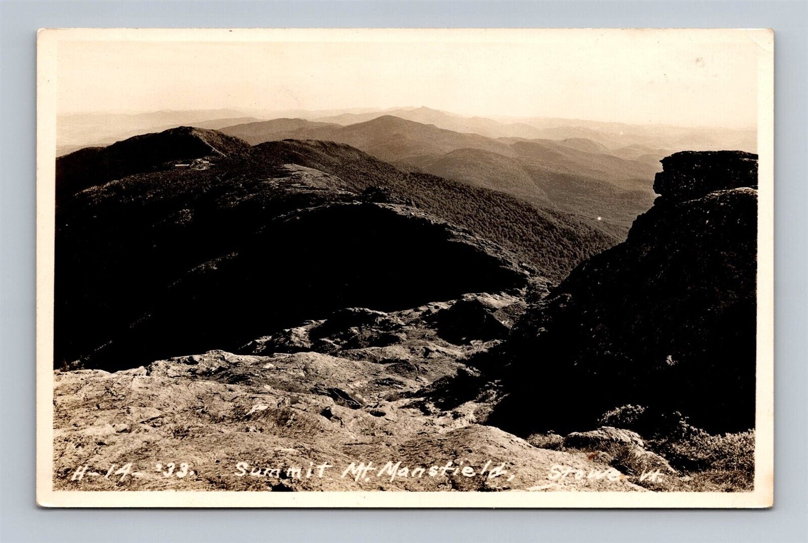 Mt. Mansfield Summit Stowe Vermont c.1933 - Real Photograph Postcard RPPC