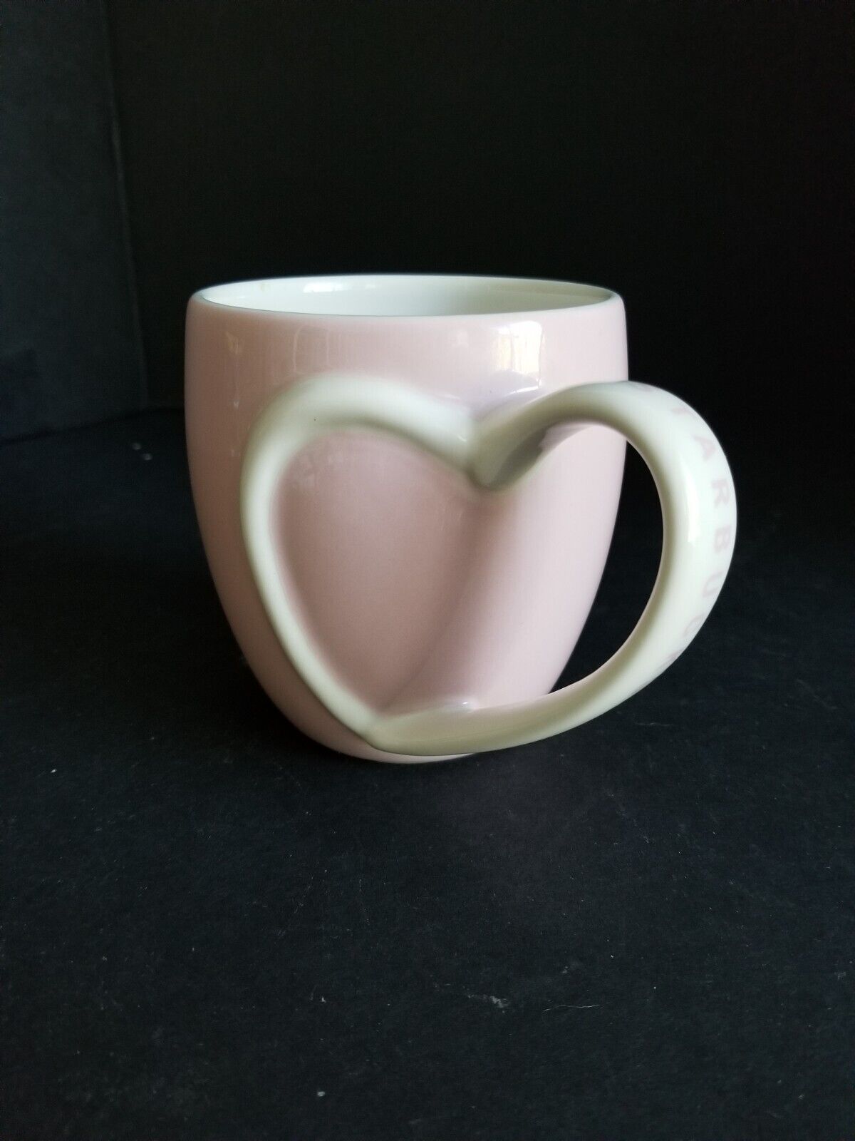Very Rare 2007 Starbucks Coffee Cup Mug Pink With Heart Handle XOXO Inside Of...