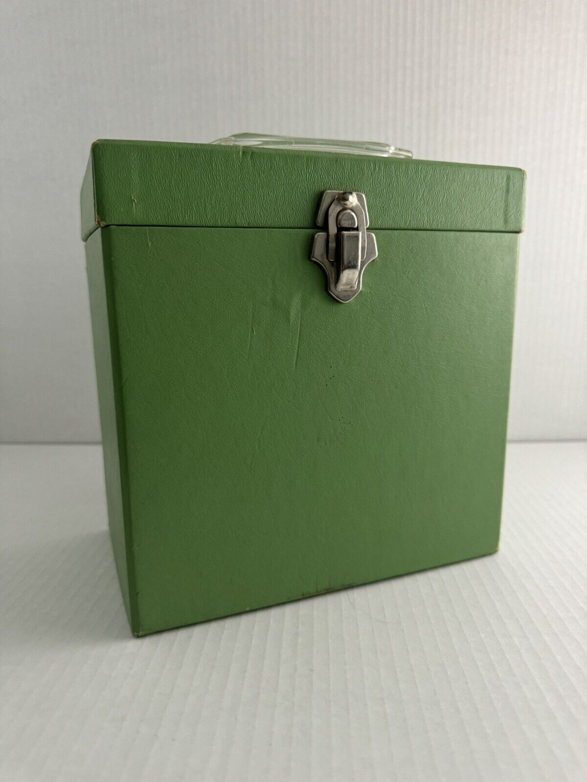 Vintage 45 Record Box Green Cardboard Case Keeper Great Shape Ready2Use 