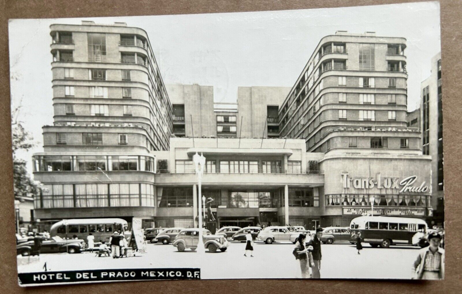 Hotel Del Prado. Mexico City Real Photo Postcard. RPPC Vintage 1949