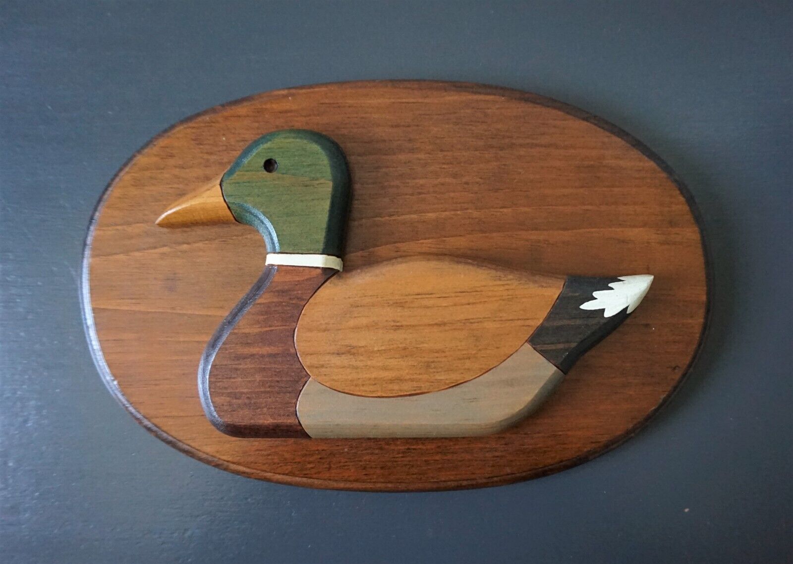 Duck Decoy Wooden Decorative Art Plaque Wall Mounted 7-1/4\