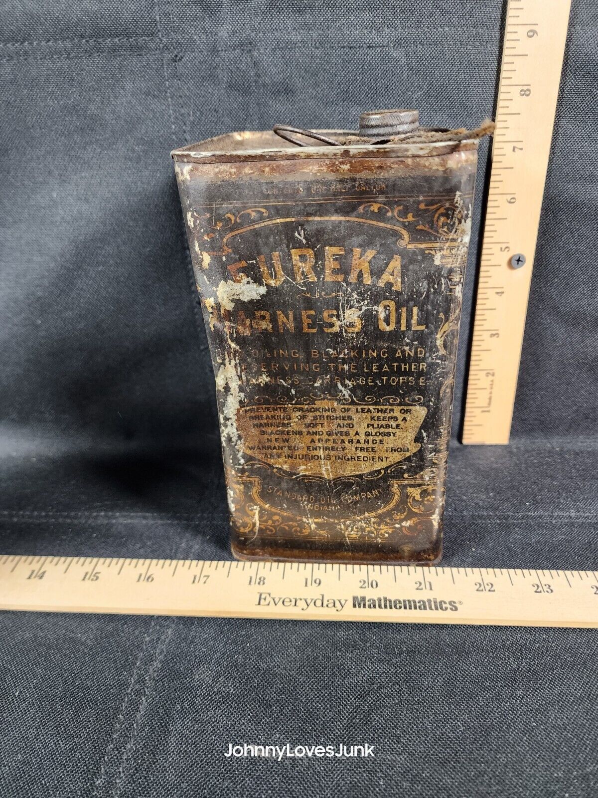 Antique 1 Gallon Eureka Harness Oil Can/Tin Empty 