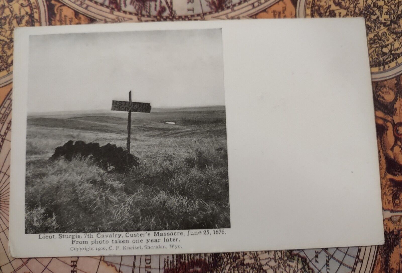 POSTCARD 30 YRS AFTER CUSTERS LAST STAND LT STURGIS GRAVE BATTLE OF THE BIG HORN