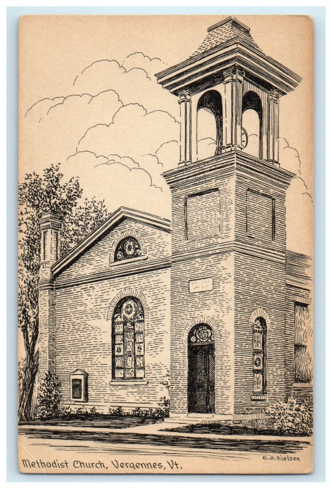 1915 Methodist Church, Vergennes Vermont VT Unposted Antique Postcard