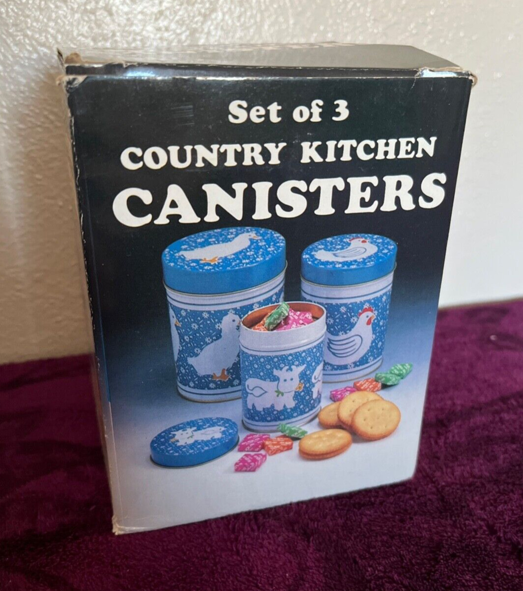 Vintage Country Kitchen Canisters- Set of 3