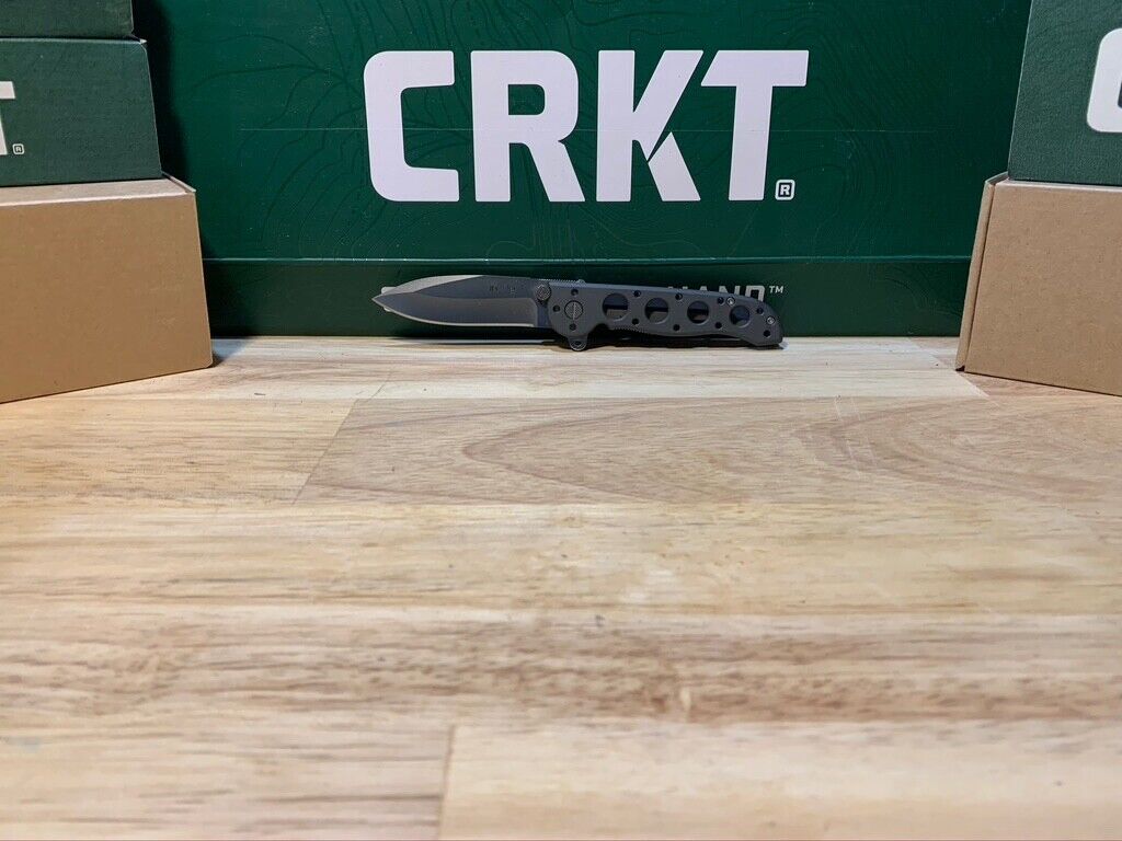 CRKT M21-02G Carson Design Flipper Floding Pocket Knife Plain Edge Liner BLK G10