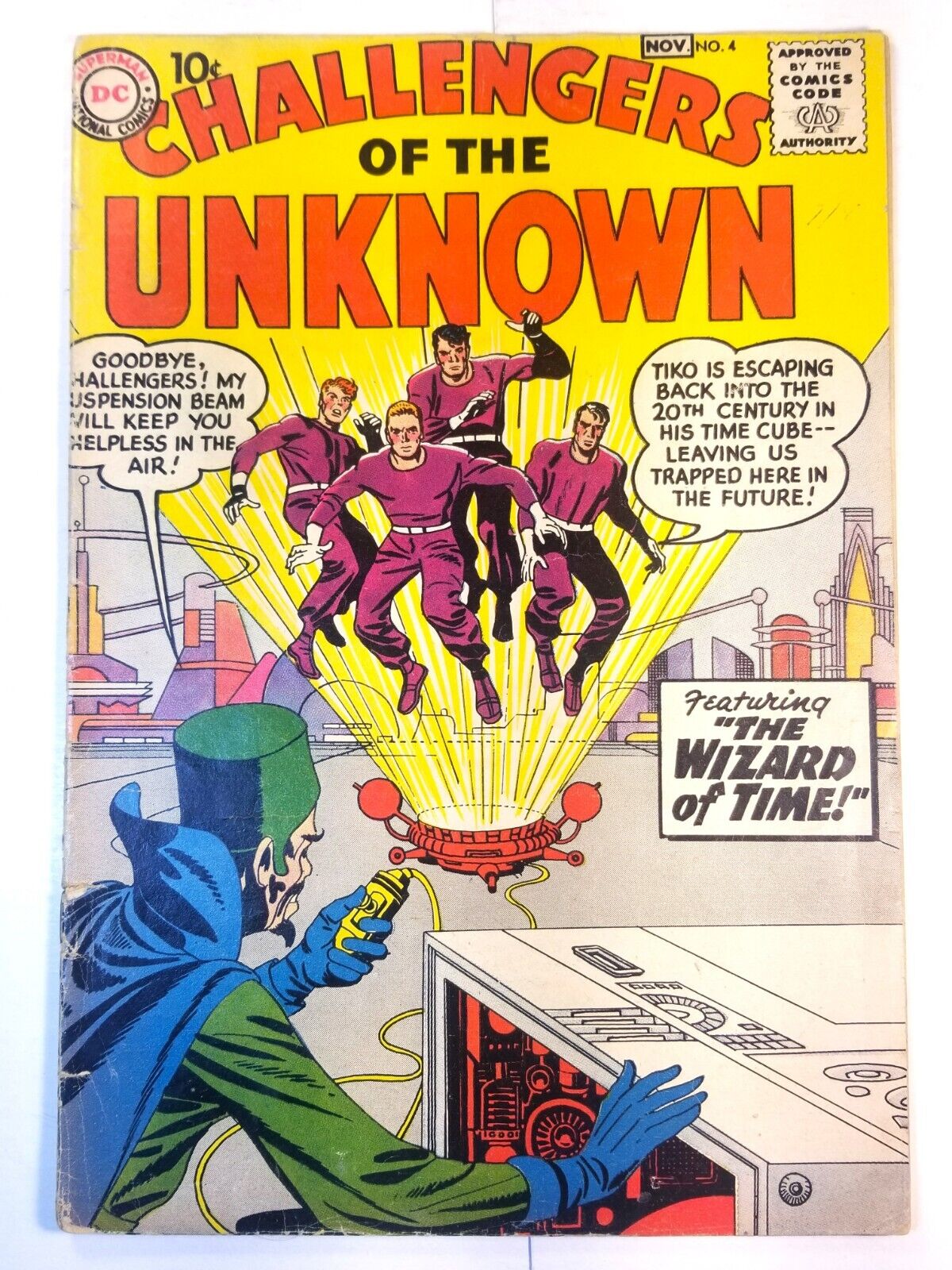 CHALLENGERS OF THE UNKNOWN #4 DC COMICS NOV. 1958 JACK KIRBY, WALLY WOOD VG- 3.5