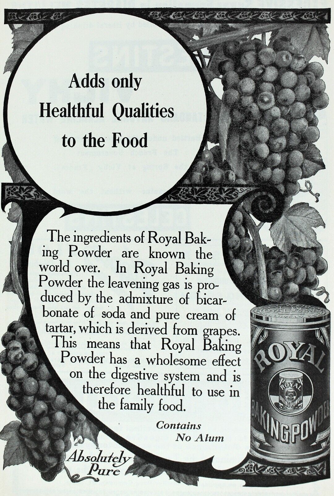 1915 ROYAL BAKING-POWDER Medical Advertising Original Antique Print Ad