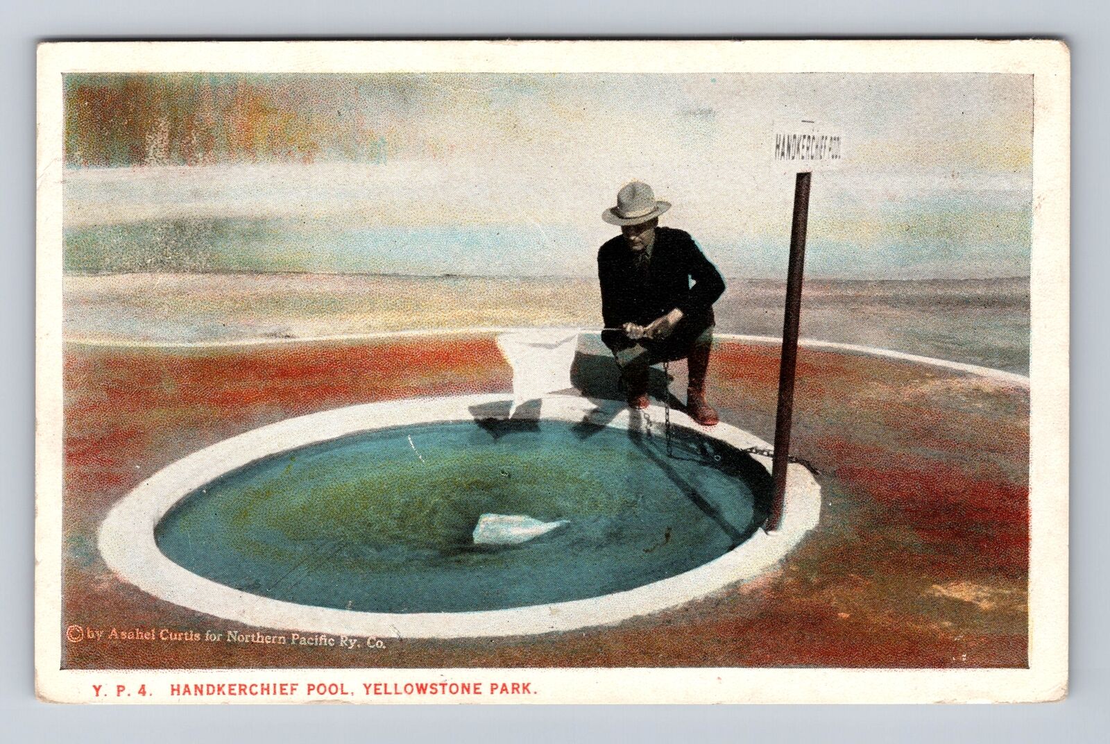 Yellowstone National Park, Handkerchief Pool, Antique, Vintage c1925 Postcard