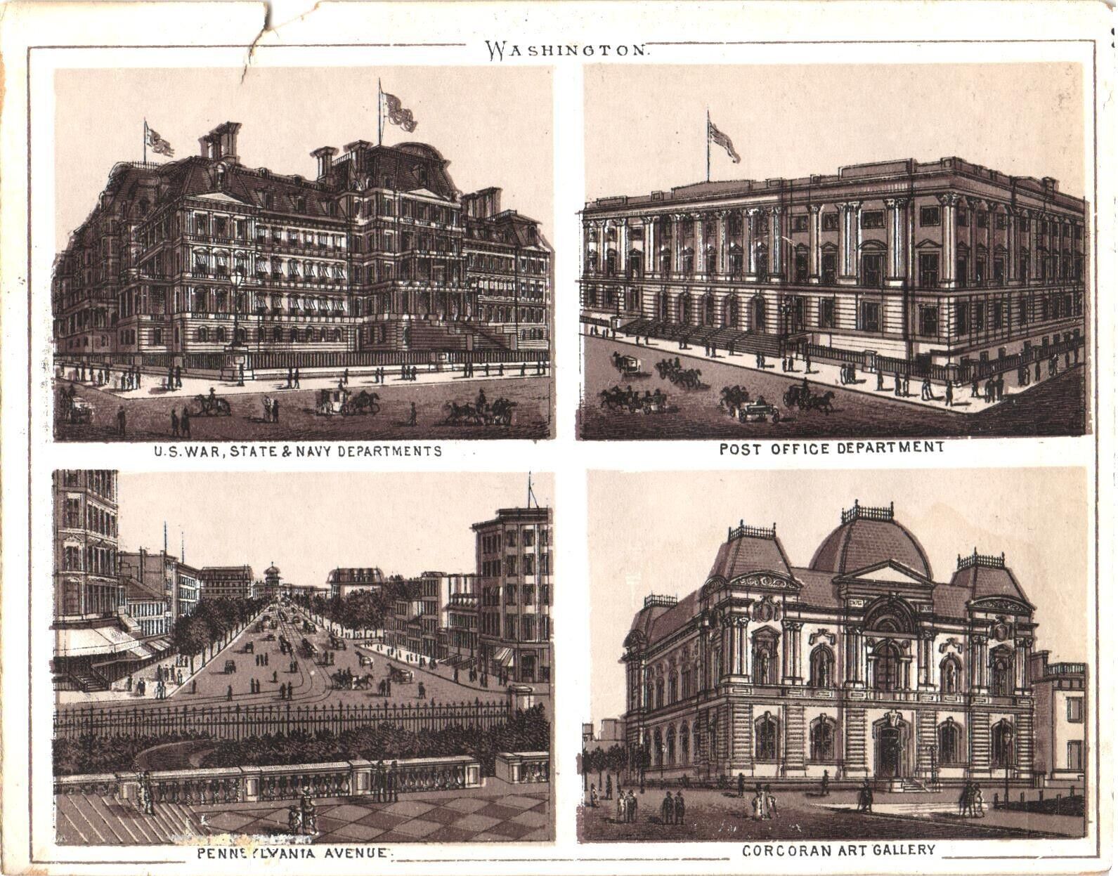 Washington DC Vintage Print of Historical Buildings 5 1/4\
