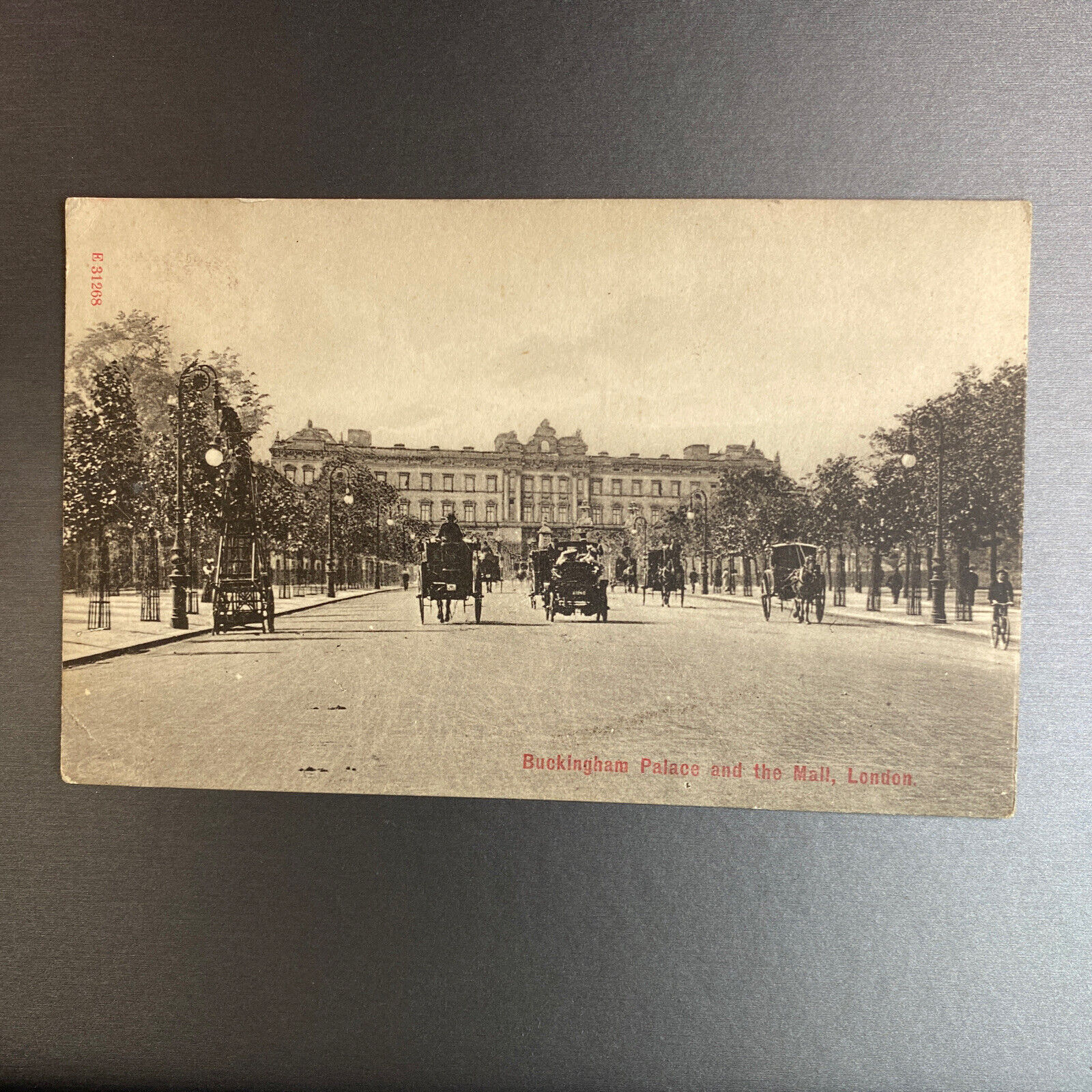 Antique Postcard Real Photo UK London Buckingham Palace Mall Posted 1908 