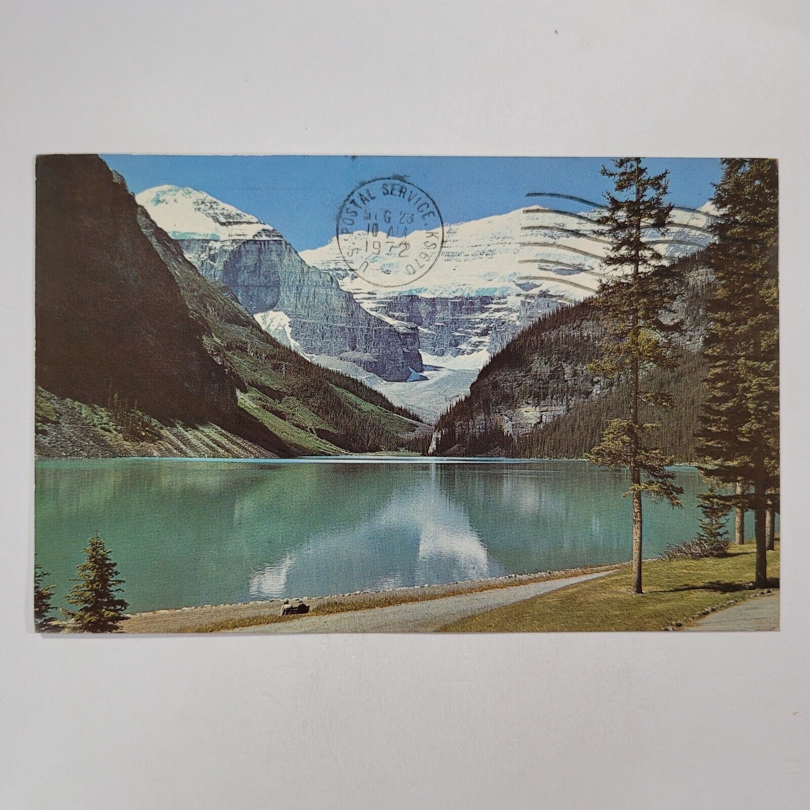 Lake Louise Victoria Glacier Canadian Rockies Vintage Chrome Postcard Snow Cover