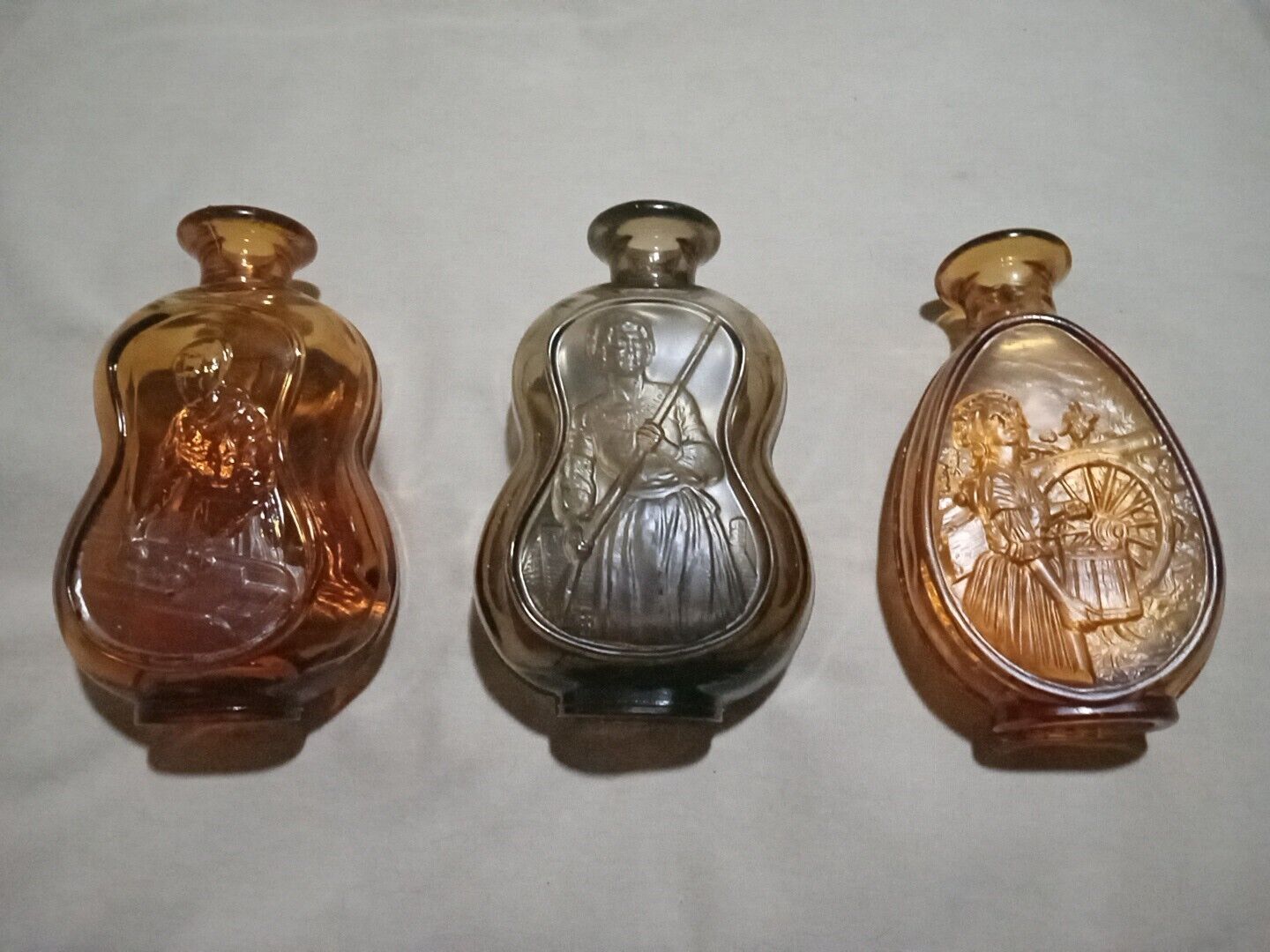 Lot  of 3 DAR/SAR Franklin Mint Collectible Glass Bottles