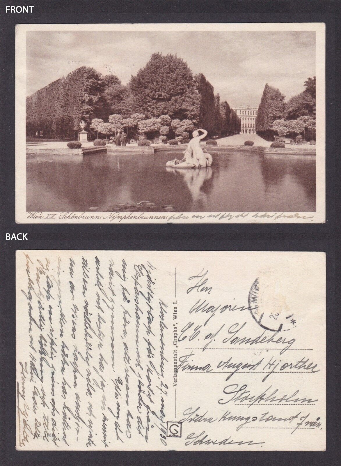Postcard, Austria Vienna, Schönbrunn, Nymphenbrunnen