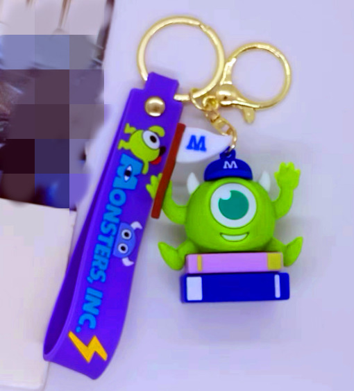 4 Styles Disney Monsters Inc. 3D PVC Bags Hanger Pendant Keychains Key Rings